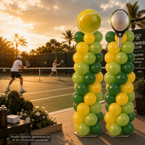 2 Sets Tennis Racket Balloon Column Stand Adjustable Sports Balloon Decor - Image 5