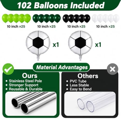 2 Sets Soccer Balloon Column Stand Adjustable Sports Football Balloon Decor - Image 3