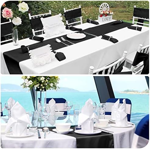 12 Pack Black Satin Table Runner 12 x 108 Inch Long Premium Table Runners for Wedding Party Events Decoration, Birthday Parties, Banquets Decorations, Graduations, Engagements - Image 5