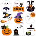 54Pcs Halloween Ghost Cutouts, Classroom Halloween Bulletin Board Decorations, Cute Ghost Paper Cut-Outs with Adhesive Points for DIY Art Craft Party Supplies Home Office Wall Door Decor (Rich) by PAIVSUN