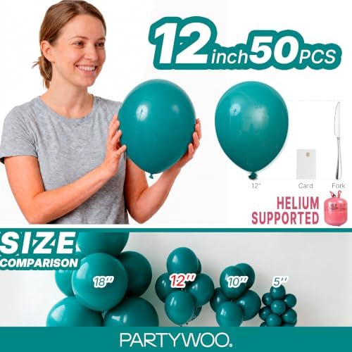 PartyWoo Slate Blue Balloons 50pcs Dusty Blue Boho Neutral Color 12 Inch - Image 6