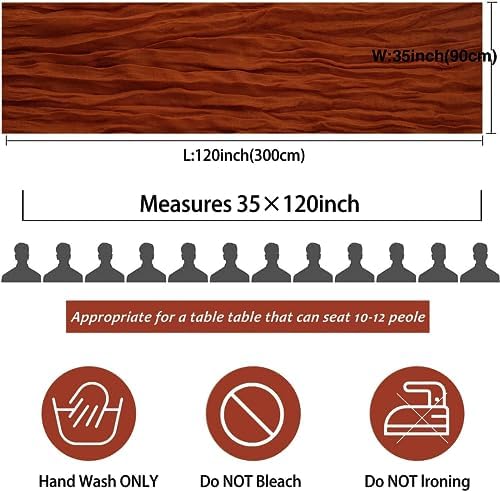 12 Pack Cheesecloth Table Runner, 35x120 Inch Terracotta Table Runners Rustic Burnt Orange Cheese Cloth Boho Gauze Semi-Sheer Runner for Wedding Baby Shower Christmas Home Decor - Image 2