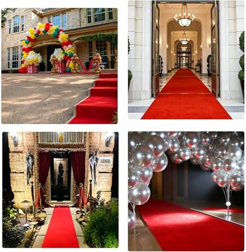 Red Carpet Runner for Party Aisle Runner for Wedding Ceremony, Event Runway Rug for Prom Nights, Awards, Proposal, Step and Party Decorations, 6mm Thick (Red-3′×15′) - Image 6