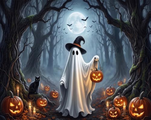 6 x 4 ft Halloween Ghost Forest Backdrop Photo Background Party Decoration - Image 2