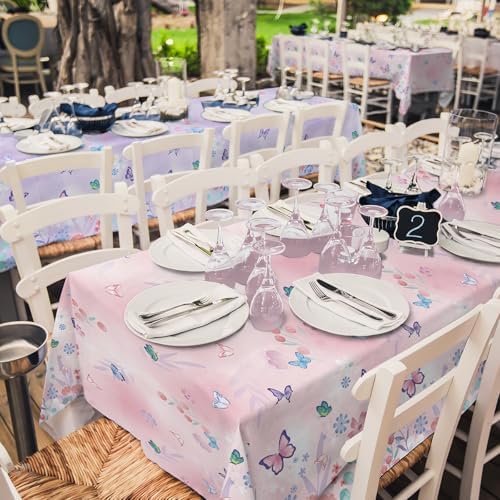 Butterfly Birthday Party Supplies Set - Includes Disposable Plates, Cups, Napkins, Tablecloth, and Banner | Butterfly Party Decorations for Girls Birthday Celebration,Serve 24 - Image 7