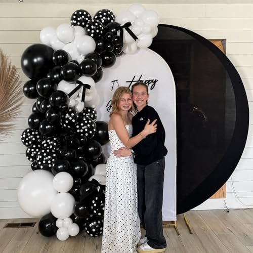 Black White Polka Dot Balloon Arch Kit, Coquette Birthday - Image 2