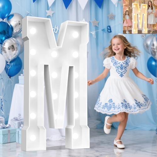 Pooqla 4 FT Marquee Letters, Light Up Letter M, Cool White and Warm White by Pooqla