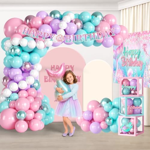 262pcs Mermaid Birthday Decorations, All-in-One Set Serves 20 People - Image 4