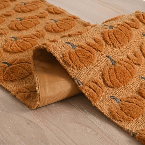 Artoid Mode Caramel Soft Faux Fur Fall Table Runner 13x90 Inch - Image 6