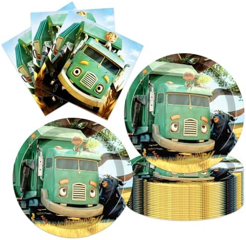 Garbage Truck Party Supplies 40pck include 20 plates, 20 napkins for the birthday Garbage Truck party decoration by ShrooFit