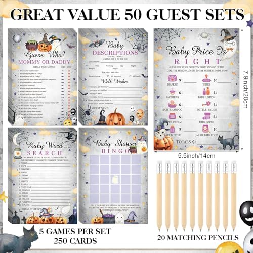 Patelai 321 Pcs Baby Shower Games Supplies, Halloween - Image 5