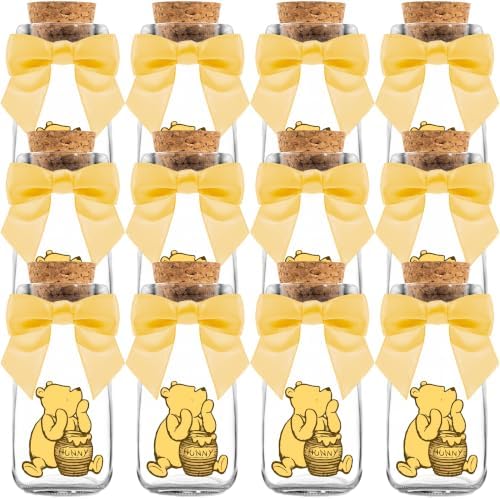 Ethisa 12 Pack Winnie Glass Bottles - Vintage Baby Shower Favors for Guests by Ethisa