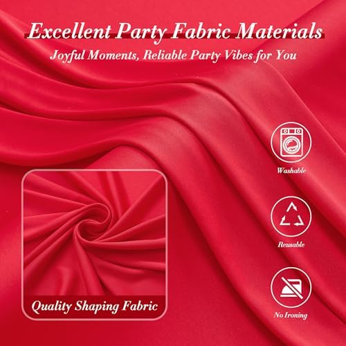 30ft x 10ft Wrinkle Free Red Backdrop Curtains for Parties, Polyester Photo Backdrop Drapes 6 Panels 5x10ft for Weddings Birthday Party Christmas Photography Background - Image 3