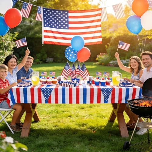 194 Pcs 4th of July Paper Plates and Napkins Party Supplies - Image 6