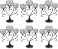 6 Pcs 3-Arm Heart Tea Light Candle Holder - Crystal & Metal Wedding Centerpiece Decor, Sparkling Table Decor for Anniversaries/Romantic Tabletop Home/Dinner Party/Events (6, Black) by kehail