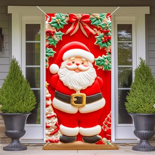 BlissYard Christmas Door Banner Winter Wonderland 35x71 Inch Polyester - Image 6