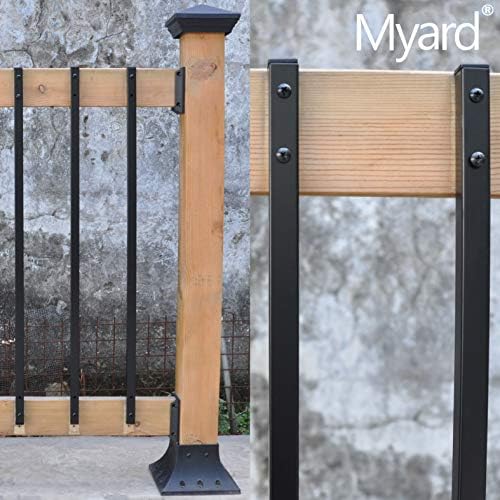 Myard 42'' Estate Hallow Square Iron Heavy-Duty Deck Balusters, Matte Black - Image 6