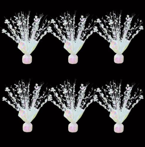 6 Pack Metallic Foil Spray Centerpiece Stars for Wedding, Birthday, Anniversary, Christmas Table Decor, Holiday Festival Baby Shower Graduation Mantle Party Decorations (Lridescent) by Unknown