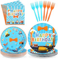 96 Pcs Blue Orange Cartoon Party Decorations for Boys Girls Serves 24 by Grencian