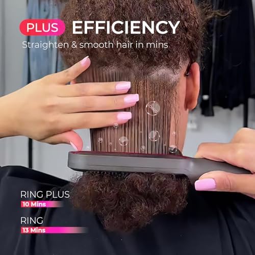 TYMO Ring Plus Hair Straightener Brush, Ionic Straightening Comb, 9 Temps - Image 3