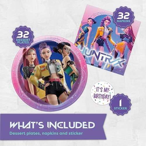 KPop Plates and Napkins 32-Pack - Demon Hunters Birthday Decorations - Image 3