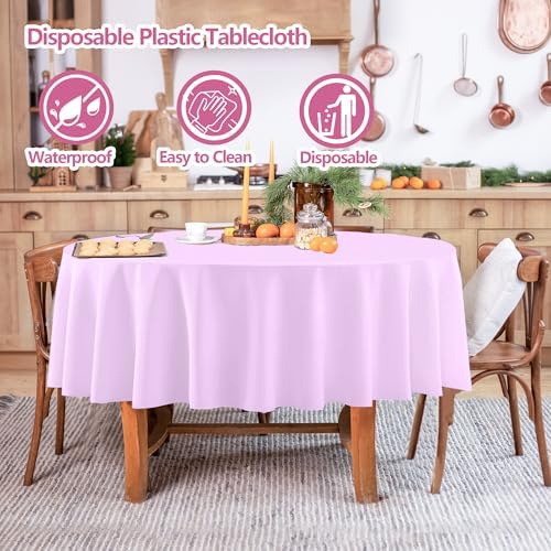 4 Pack Round Pastel Table Cloths for Parties, 84 Inch - Image 3