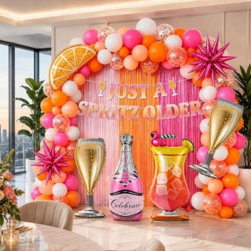 Spritz Birthday Party Decorations Pink Orange Balloon Garland Backdrop Kit - Image 4
