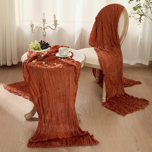 12 Pack Terracotta Cheesecloth Table Runner Boho Gauze Fall Decor - Image 3