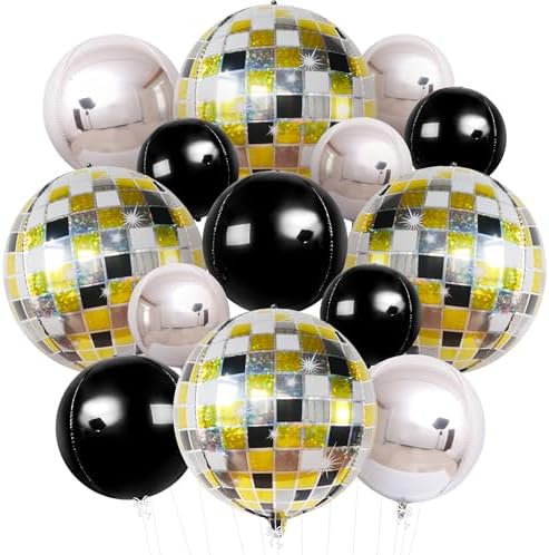 KatchOn Disco Ball Balloons - 22 Inch, Pack of 14, Disco Party Decorations by KatchOn
