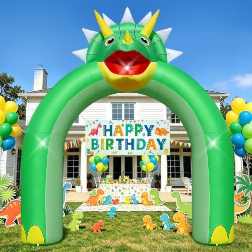 9.5FT Triceratops Inflatable Arch Dinosaur Birthday Party Decor by Eyourlife