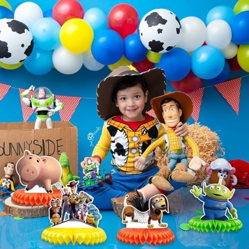 For Toy Story Birthday Party Supplies , 9Pcs Honeycomb Centerpieces for Toy Story Party Decorations, Double Sided Table Decorations Centerpieces Party - Image 5