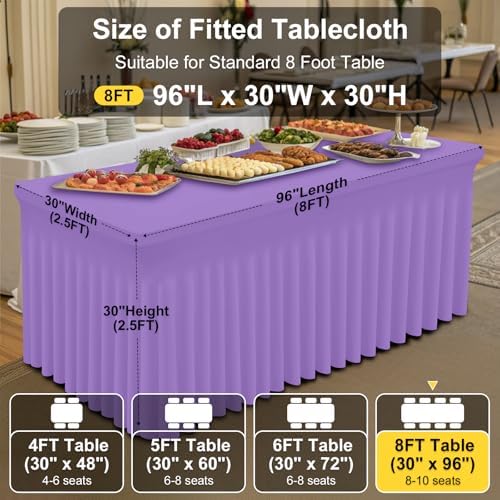 Smiry Spandex Elastic Fitted Table Cloth Skirt for 8FT Rectangle Table - Image 4