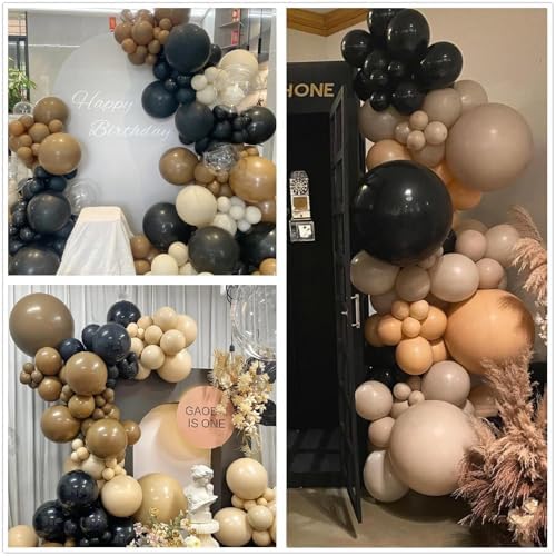412Pcs Brown Black Nude Balloon Garland Arch Kit, 18 12 10 5 inch Different Size Latex Balloons for Boy First Rodeo Wild West Country Birthday Farm Fiesta Party Decorations - Image 7