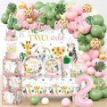 Two Wild Birthday Decorations Girl Safari Animal Jungle Theme 2nd Party by Unknown