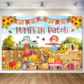 Fall Pumpkin Patch Backdrop Banner Thanksgiving Photography Background Happy Fall Festival Party Decorations Photo Booth Backdrop Wall Decor Indoor Outdoor for Kids 5x3 ft by LDWLYW