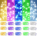 SmilingTown Christmas Fairy String Lights,15 Packs 20 LEDs Battery Operated 6.6FT Silver Copper Wire Starry String Light for DIY Bottle Jars Costume Wedding Party Easter Table Decorations (5 Colors) by SmilingTown