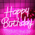Happy Birthday Neon Signs for Party Decor Dimmable LED Birthday Neon Light for Wall Decor Light Up Happy Birthday Led Signs for Backdrop Birthday Any Ages Bday Celebration Decoration, Pink by AYwyYjCh