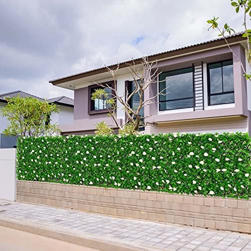 DOEWORKS Expandable Faux Ivy Trellis Fence, Patio Privacy Screen, 4 Pack - Image 2