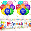 We Appreciate You Decorations Colorful Appreciate You Banner Yard Sign with 18 Pcs Balloons Thank You for All You Do Banner Employee Staff Appreciation Gifts Teacher Doctor Appreciation Party Decor by Unknown