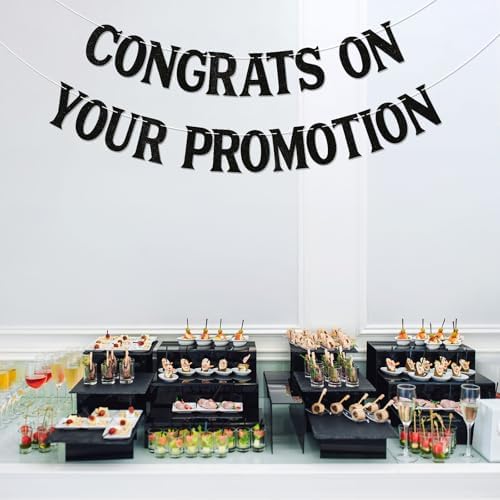 Congrats on Your Promotion Banner - Look at You Getting Promoted Party Decorations, Job Promotion Decor, Congratulations Decoration Supplies, So Proud of You Black - Image 6