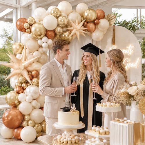 Neutral Balloons Arch Beige Champagne Gold Birthday Decor Fall Graduation - Image 2
