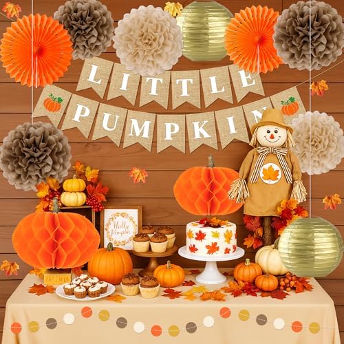 Kriyokiaa Little Pumpkin Fall Baby Shower Decorations, 14 Pcs - Image 2