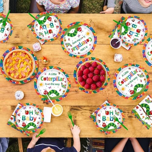 96Pcs Caterpillar Baby Shower Party Decorations, Serves 24 - Image 7