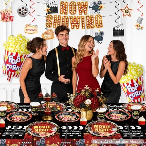 199pcs Movie Night Supplies, Convenient Tableware Set Serves 25 - Image 4