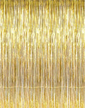 GOER 3.2 ft x 9.8 ft Metallic Tinsel Foil Fringe Curtains Party Photo Backdrop Party Streamers for Birthday,Graduation,New Year Eve Decorations Wedding Decor (1 Pack, Gold) by GOER