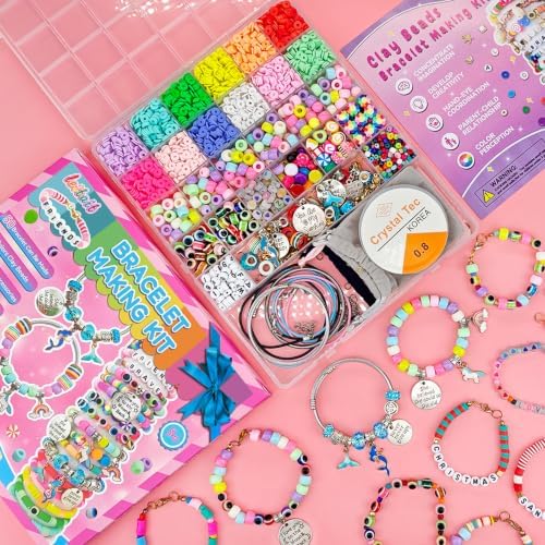 leitait Girls Toys Bracelet Making Kit -3400pcs Charm Jewelry Making Kit Supplies,Unicorn/Mermaid Crafts Birthday Christmas Gifts for Girls Ages 5 6 7 8 9 10 11 12 Years Old - Image 2