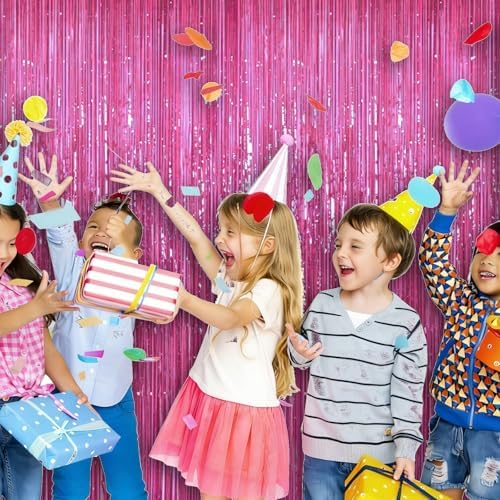 5 Pack 3.28ft x 6.56ft Lightpink Metallic Tinsel Foil Fringe Curtains, Photo Booth Backdrop Party Decorations for Birthday Wedding Baby Shower Graduation Bachelorette New Years - Image 6