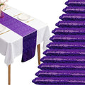 12 Packs 12 X 108 Inch Purple Sequin Table Runner Glitter Dining Table Runner for Birthday Wedding Engagement Bridal Baby Shower Bachelorette Holiday Celebration Party Supplies Decorations (Purple) by Fivenl