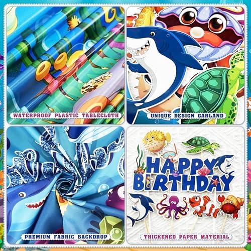 WHYMEO Under the Sea Party Decorations, 98 Pcs Ocean Theme Birthday Set - Image 4