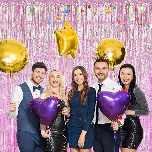 3 Pack Fringe Curtains Party Decorations,Tinsel Backdrop Curtains for Parties,Photo Booth Wedding Graduations Birthday Christmas Event Party Supplies (Rainbow Pink) - Image 6